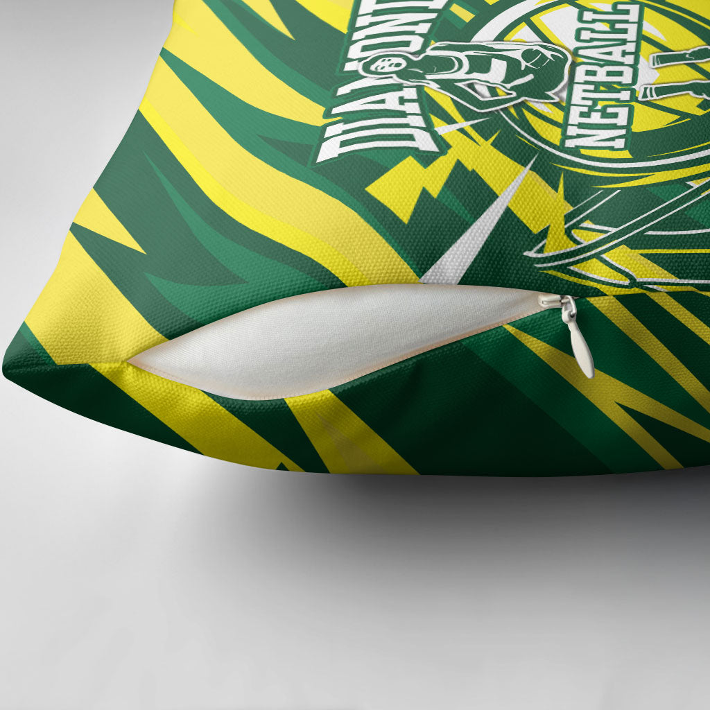 Australian Diamonds Netball Pillow Cover Sharp Abstract Slash Pattern With Netball Graphic Art