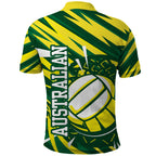 Australian Diamonds Netball Polo Shirt Sharp Abstract Slash Pattern With Netball Graphic Art