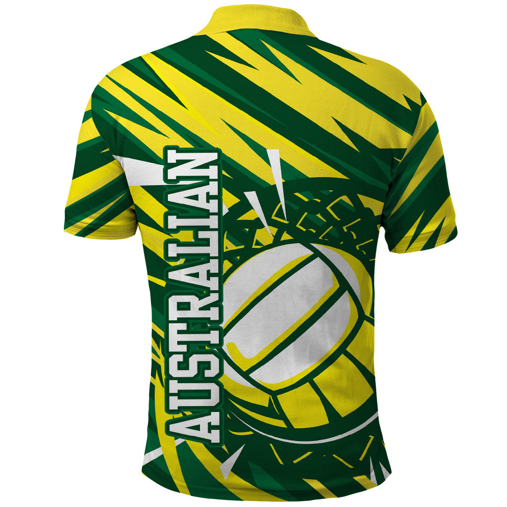 Australian Diamonds Netball Polo Shirt Sharp Abstract Slash Pattern With Netball Graphic Art