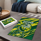 Australian Diamonds Netball Puzzle Sharp Abstract Slash Pattern With Netball Graphic Art