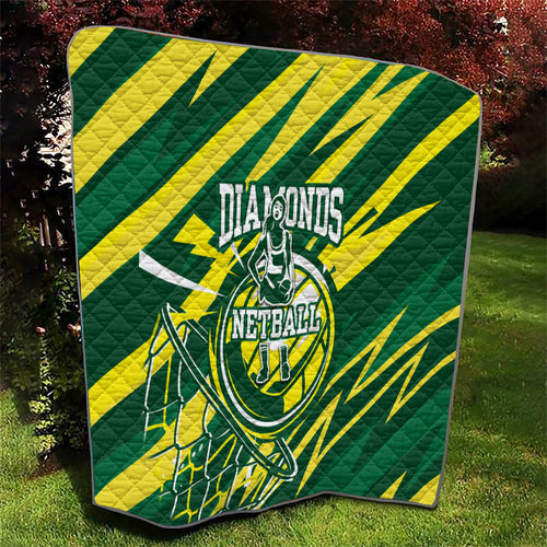 Australian Diamonds Netball Quilt Sharp Abstract Slash Pattern With Netball Graphic Art