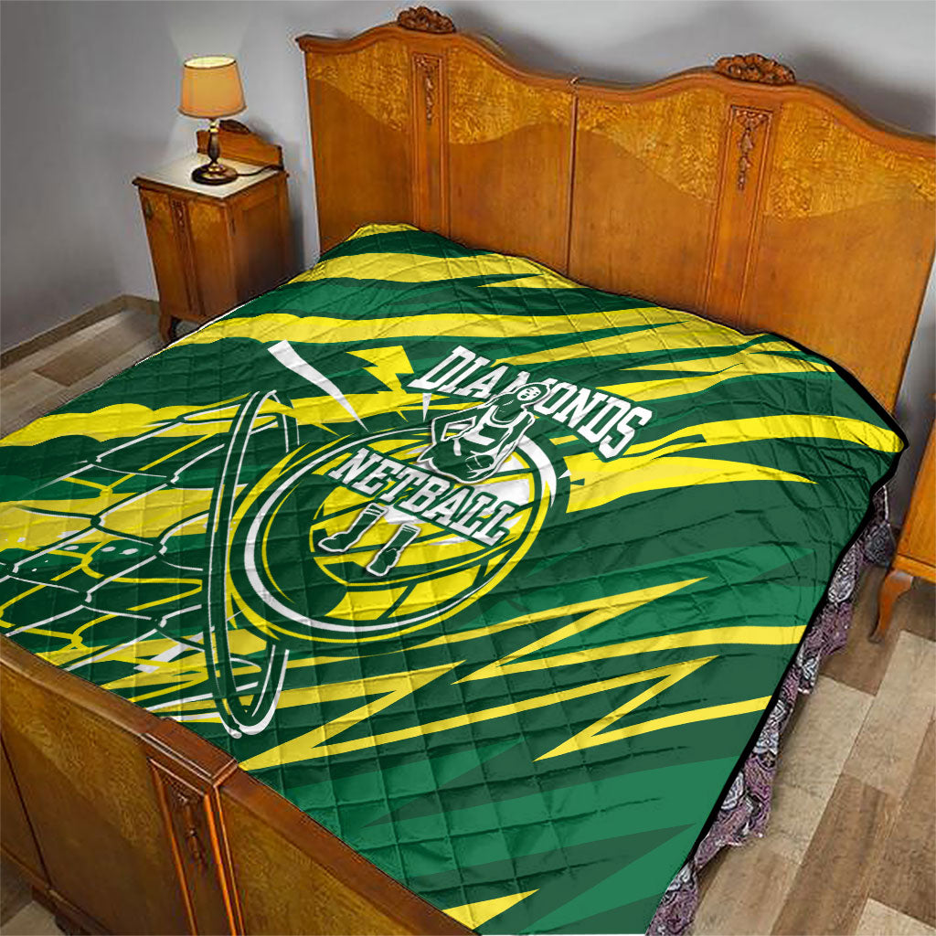 Australian Diamonds Netball Quilt Sharp Abstract Slash Pattern With Netball Graphic Art