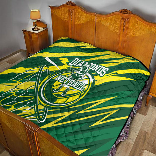 Australian Diamonds Netball Quilt Sharp Abstract Slash Pattern With Netball Graphic Art