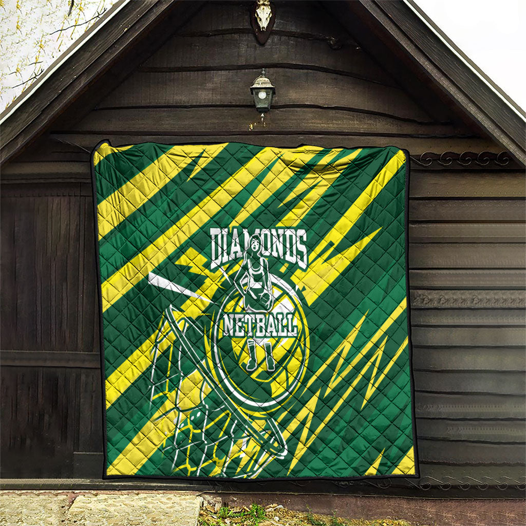Australian Diamonds Netball Quilt Sharp Abstract Slash Pattern With Netball Graphic Art
