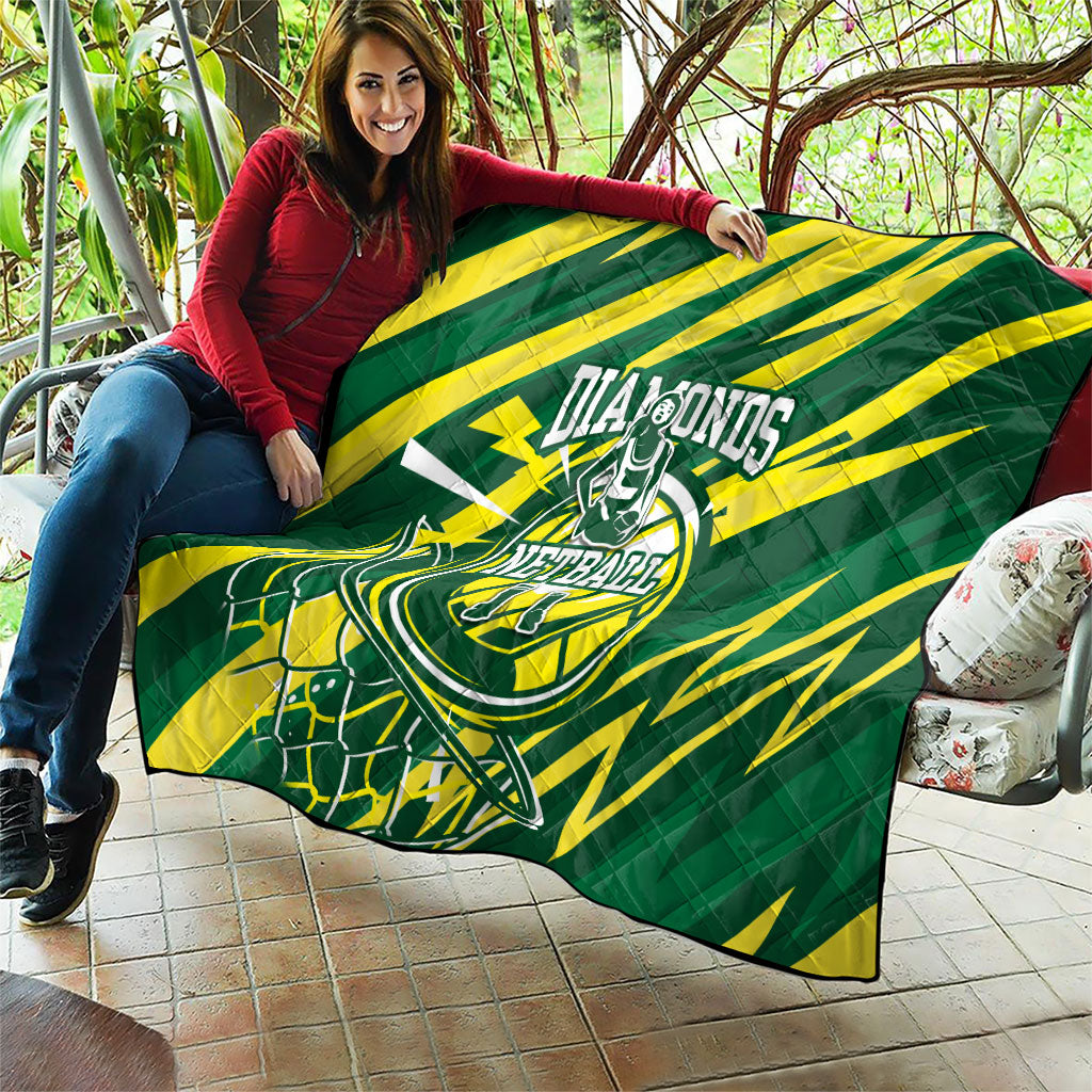 Australian Diamonds Netball Quilt Sharp Abstract Slash Pattern With Netball Graphic Art