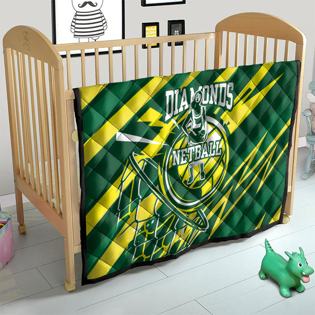 Australian Diamonds Netball Quilt Sharp Abstract Slash Pattern With Netball Graphic Art