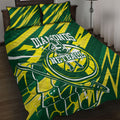 Australian Diamonds Netball Quilt Bed Set Sharp Abstract Slash Pattern With Netball Graphic Art