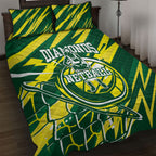 Australian Diamonds Netball Quilt Bed Set Sharp Abstract Slash Pattern With Netball Graphic Art