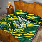 Australian Diamonds Netball Quilt Bed Set Sharp Abstract Slash Pattern With Netball Graphic Art