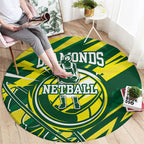 Australian Diamonds Netball Round Carpet Sharp Abstract Slash Pattern With Netball Graphic Art