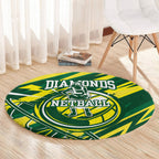 Australian Diamonds Netball Round Carpet Sharp Abstract Slash Pattern With Netball Graphic Art