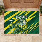 Australian Diamonds Netball Rubber Doormat Sharp Abstract Slash Pattern With Netball Graphic Art