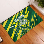 Australian Diamonds Netball Rubber Doormat Sharp Abstract Slash Pattern With Netball Graphic Art