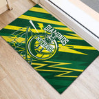 Australian Diamonds Netball Rubber Doormat Sharp Abstract Slash Pattern With Netball Graphic Art