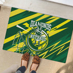 Australian Diamonds Netball Rubber Doormat Sharp Abstract Slash Pattern With Netball Graphic Art