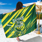 Australian Diamonds Netball Sarong Sharp Abstract Slash Pattern With Netball Graphic Art