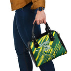 Australian Diamonds Netball Shoulder Handbag Sharp Abstract Slash Pattern With Netball Graphic Art