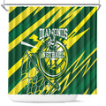 Australian Diamonds Netball Shower Curtain Sharp Abstract Slash Pattern With Netball Graphic Art