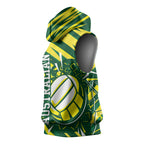Australian Diamonds Netball Sleeveless Hoodie Sharp Abstract Slash Pattern With Netball Graphic Art