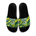 Australian Diamonds Netball Slide Sandals Sharp Abstract Slash Pattern With Netball Graphic Art