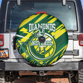 Australian Diamonds Netball Spare Tire Cover Sharp Abstract Slash Pattern With Netball Graphic Art