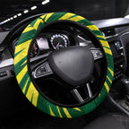 Australian Diamonds Netball Steering Wheel Cover Sharp Abstract Slash Pattern With Netball Graphic Art