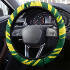 Australian Diamonds Netball Steering Wheel Cover Sharp Abstract Slash Pattern With Netball Graphic Art