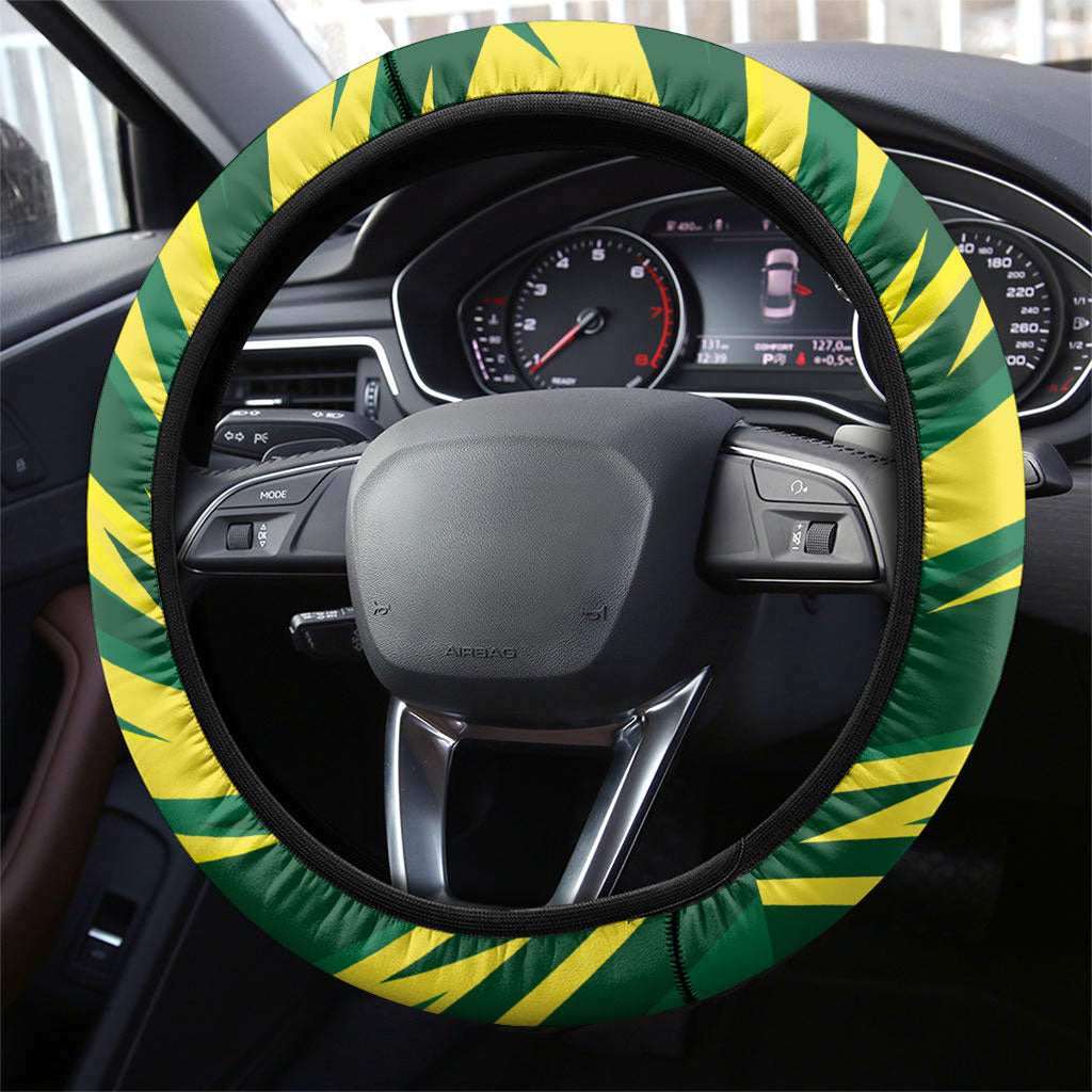 Australian Diamonds Netball Steering Wheel Cover Sharp Abstract Slash Pattern With Netball Graphic Art