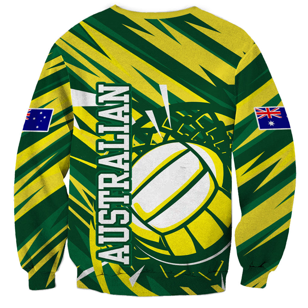Australian Diamonds Netball Sweatshirt Sharp Abstract Slash Pattern With Netball Graphic Art