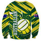 Australian Diamonds Netball Sweatshirt Sharp Abstract Slash Pattern With Netball Graphic Art