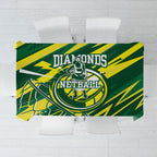 Australian Diamonds Netball Tablecloth Sharp Abstract Slash Pattern With Netball Graphic Art