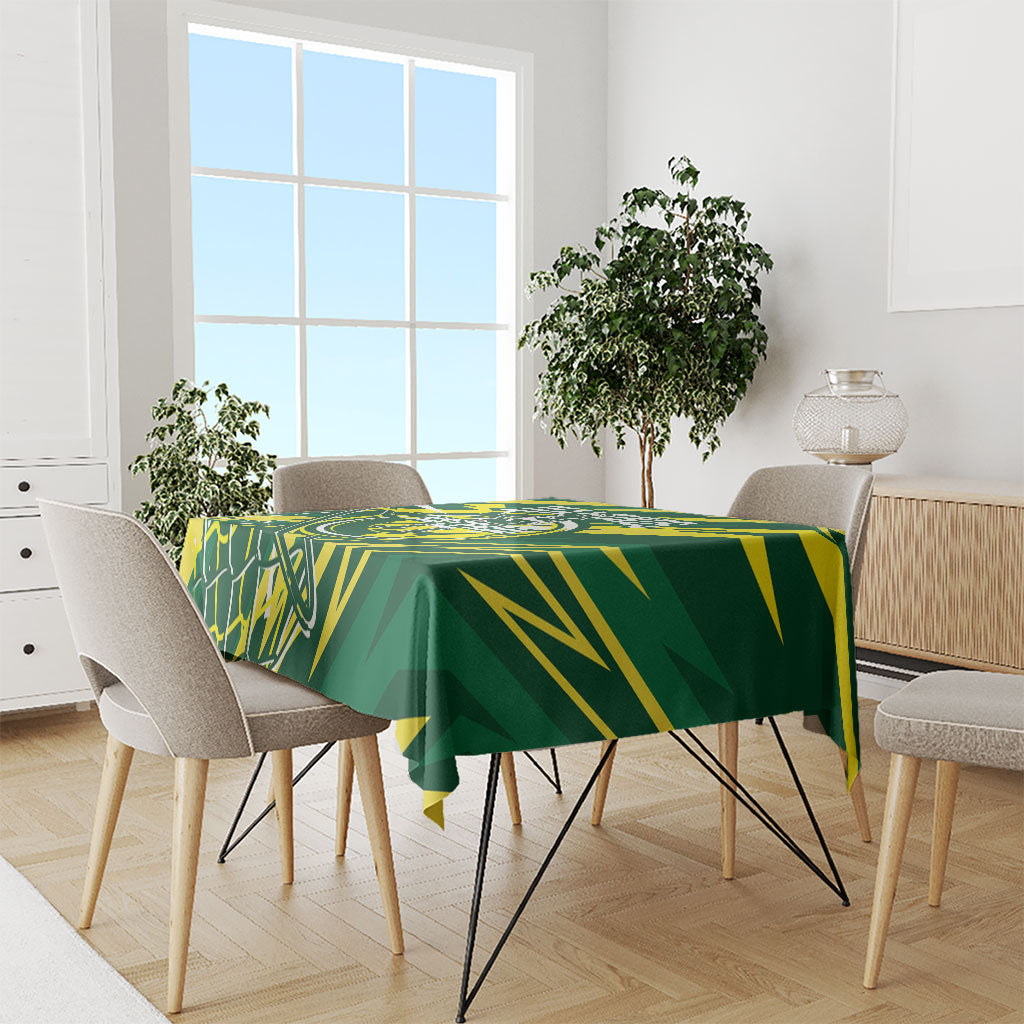 Australian Diamonds Netball Tablecloth Sharp Abstract Slash Pattern With Netball Graphic Art
