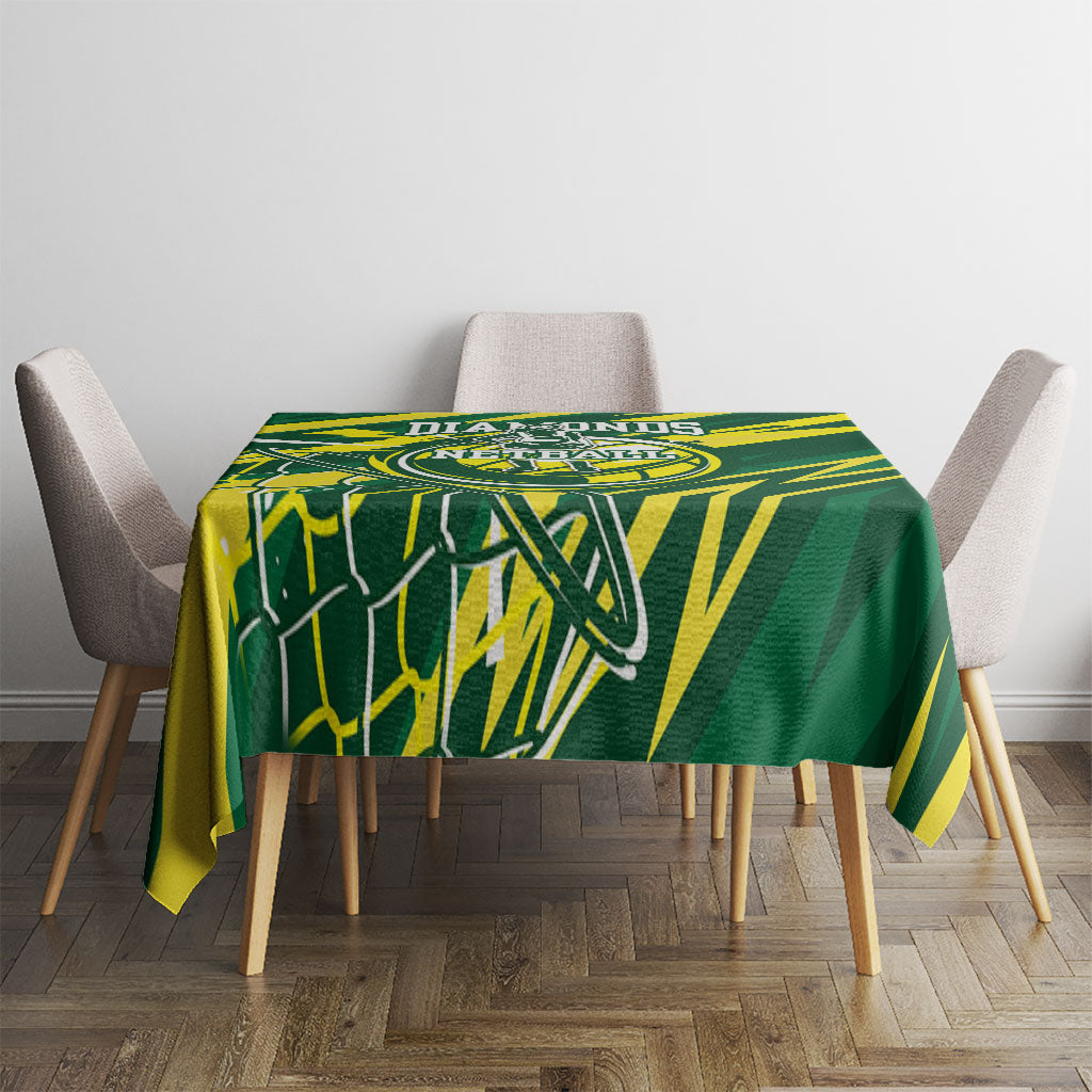 Australian Diamonds Netball Tablecloth Sharp Abstract Slash Pattern With Netball Graphic Art