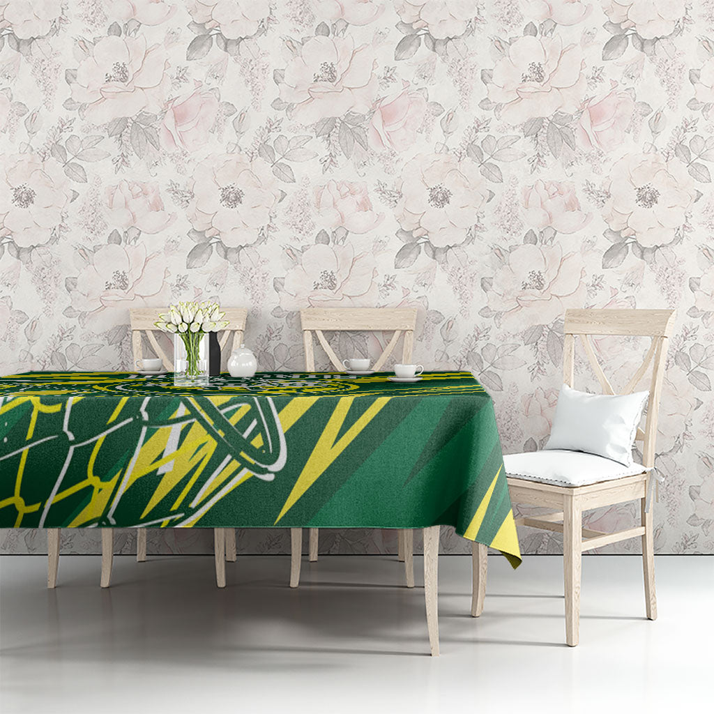 Australian Diamonds Netball Tablecloth Sharp Abstract Slash Pattern With Netball Graphic Art