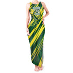 Australian Diamonds Netball Tank Maxi Dress Sharp Abstract Slash Pattern With Netball Graphic Art