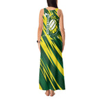 Australian Diamonds Netball Tank Maxi Dress Sharp Abstract Slash Pattern With Netball Graphic Art