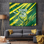 Australian Diamonds Netball Tapestry Sharp Abstract Slash Pattern With Netball Graphic Art
