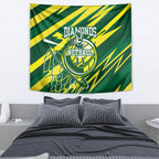 Australian Diamonds Netball Tapestry Sharp Abstract Slash Pattern With Netball Graphic Art
