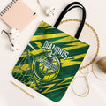 Australian Diamonds Netball Tote Bag Sharp Abstract Slash Pattern With Netball Graphic Art