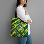 Australian Diamonds Netball Tote Bag Sharp Abstract Slash Pattern With Netball Graphic Art