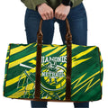 Australian Diamonds Netball Travel Bag Sharp Abstract Slash Pattern With Netball Graphic Art