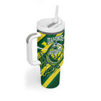 Australian Diamonds Netball Tumbler With Handle Sharp Abstract Slash Pattern With Netball Graphic Art