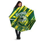 Australian Diamonds Netball Umbrella Sharp Abstract Slash Pattern With Netball Graphic Art