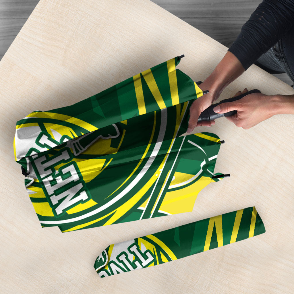 Australian Diamonds Netball Umbrella Sharp Abstract Slash Pattern With Netball Graphic Art