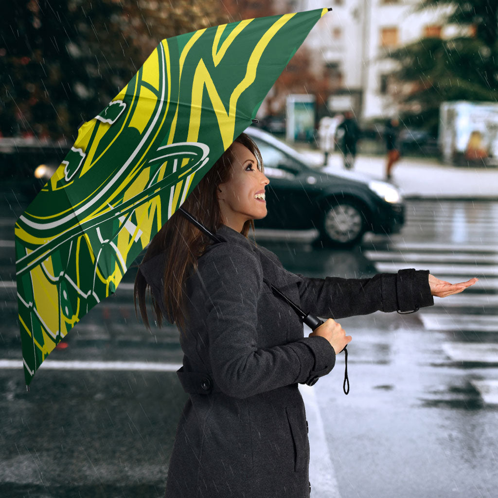 Australian Diamonds Netball Umbrella Sharp Abstract Slash Pattern With Netball Graphic Art