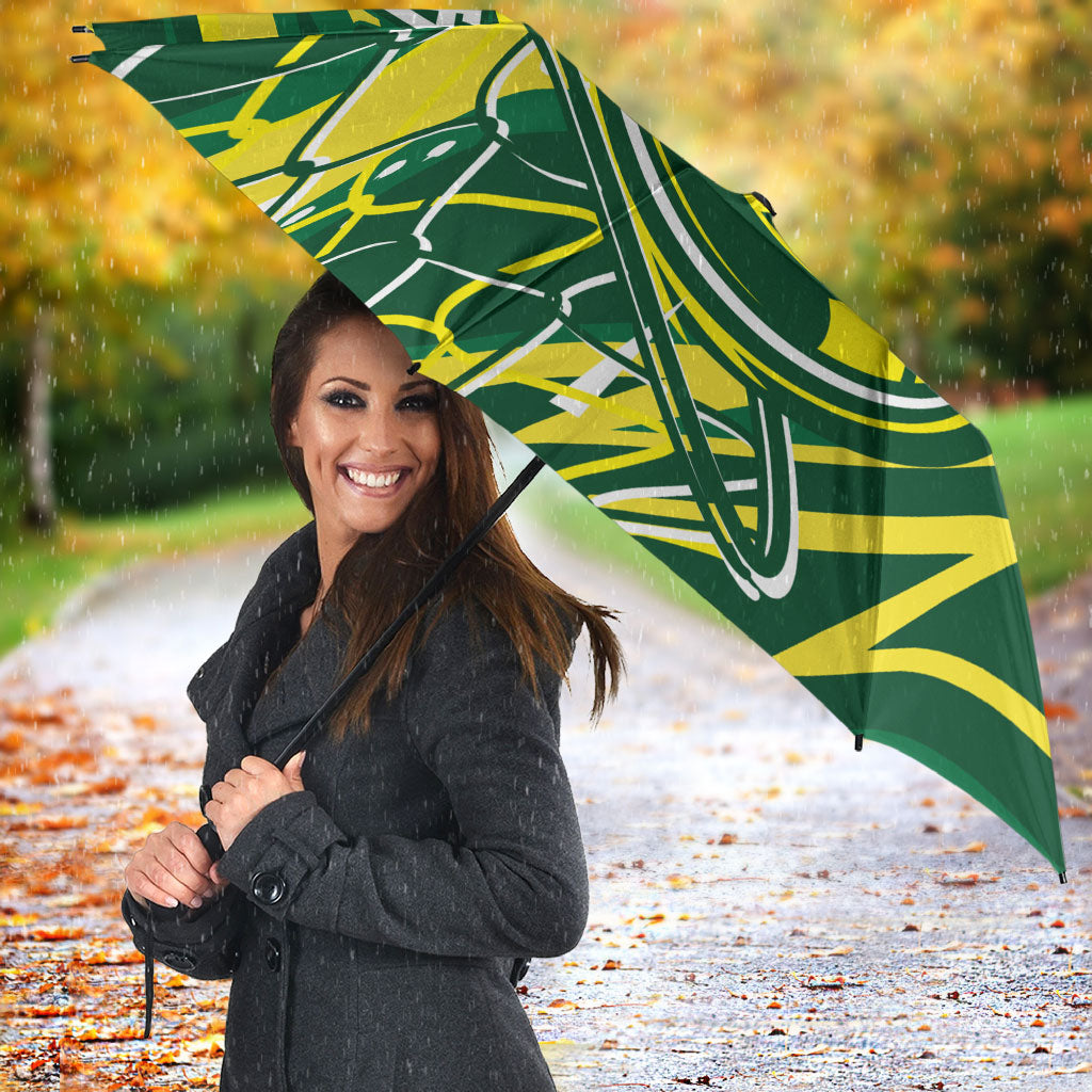 Australian Diamonds Netball Umbrella Sharp Abstract Slash Pattern With Netball Graphic Art