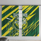 Australian Diamonds Netball Window Curtain Sharp Abstract Slash Pattern With Netball Graphic Art