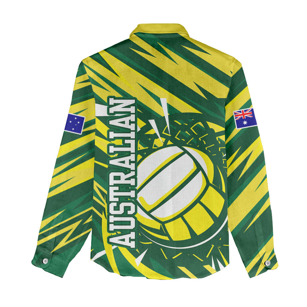 Australian Diamonds Netball Women Casual Shirt Sharp Abstract Slash Pattern With Netball Graphic Art