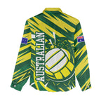 Australian Diamonds Netball Women Casual Shirt Sharp Abstract Slash Pattern With Netball Graphic Art