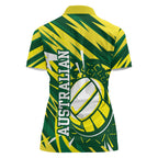 Australian Diamonds Netball Women Polo Shirt Sharp Abstract Slash Pattern With Netball Graphic Art